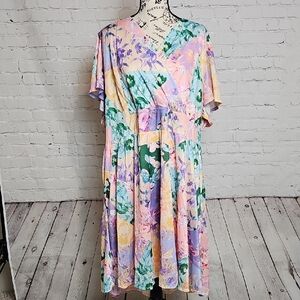 NWT Lane Bryant Pastel Floral Midi Dress